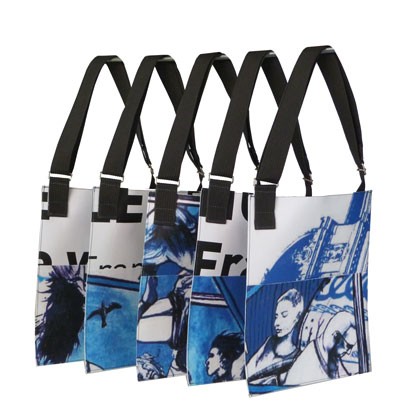 Sac en bâche publicitaire recyclée Théâtre des Célestins Reversible éco design