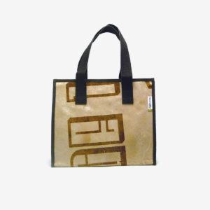 Cabas en bâche recyclée beige Reversible made in France