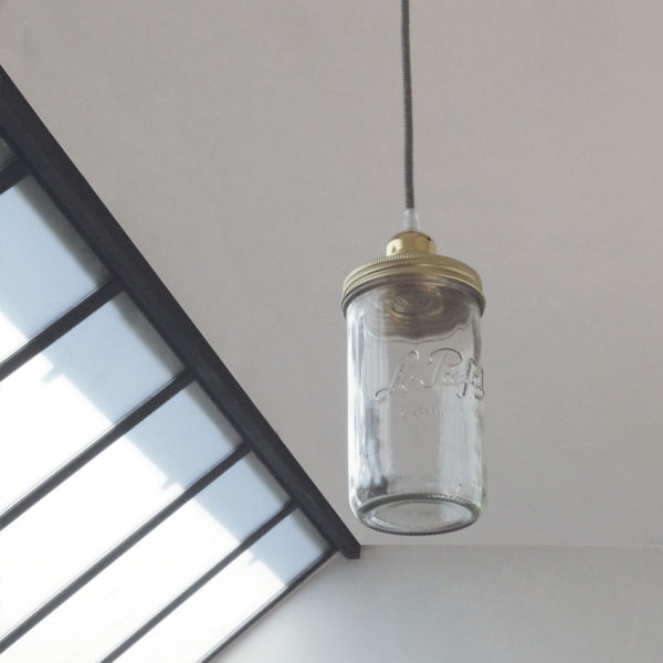 lampe bocal suspension reversible eco design upcycling