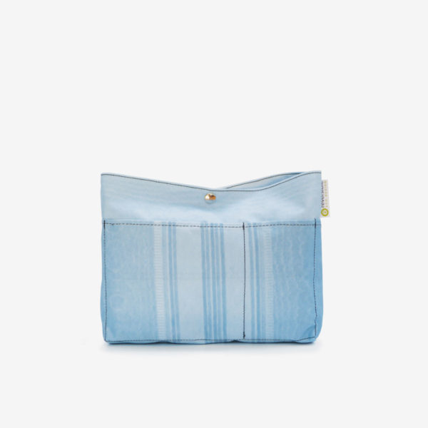 trousse bleue en textile publicitaire reversible eco-design