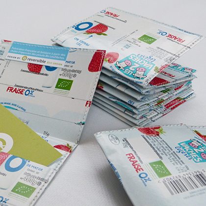 upcycling reversible eco design pour Danone Les 2 Vaches