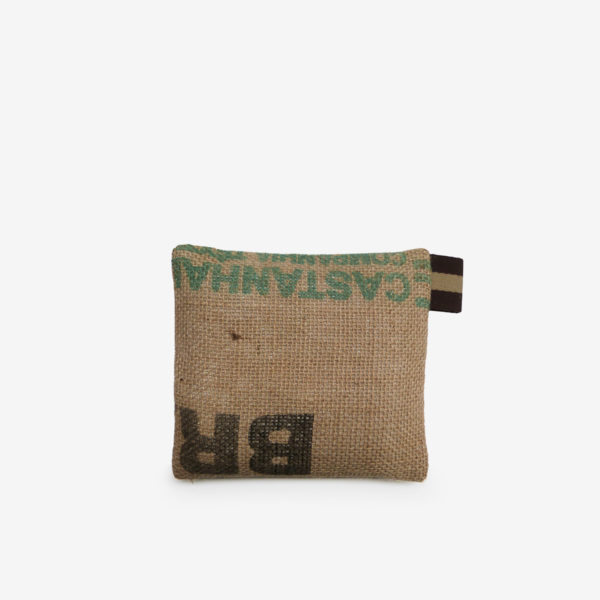 Dos 14 trousse en toile de sac de transport de cafe reversible upcycling
