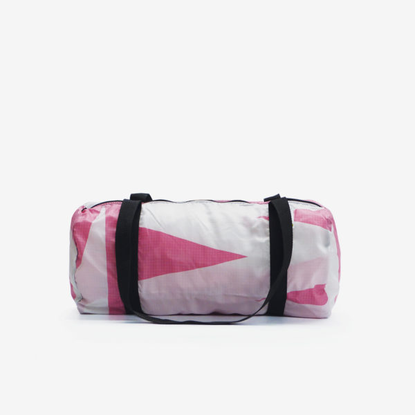 Sac bowling en toile publicitaire recyclée rose clair