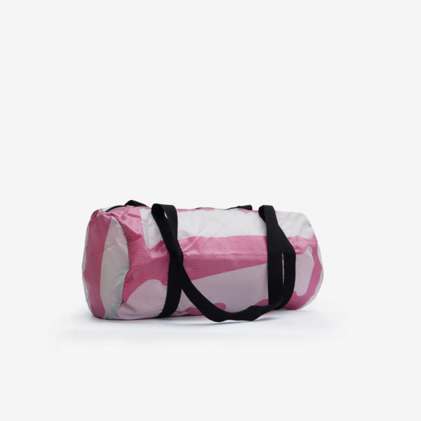 dos Sac bowling en toile publicitaire rose clair