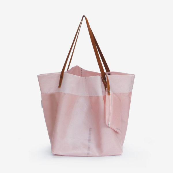 sac cabas en toile d'airbag rose
