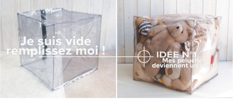 Pouf transparent à remplir soi-même