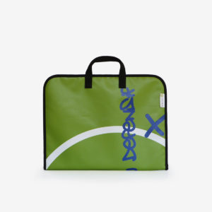 Sac ordinateur en bâche publicitaire verte