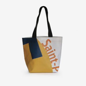 Sac cabas graphique en bâche publicitaire.