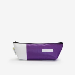 41 Trousse en bâche publicitaire recyclée violette.