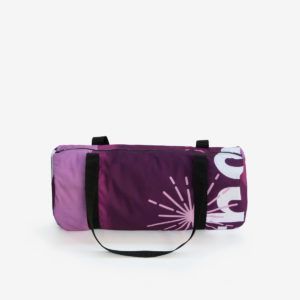 15 sac de sport en toile publicitaire violette.