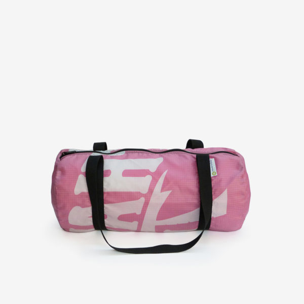 16 sac bowling en toile publicitaire recyclée rose