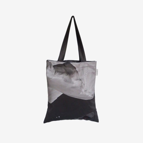 20 Dos de tote bag en toile publicitaire skieur.