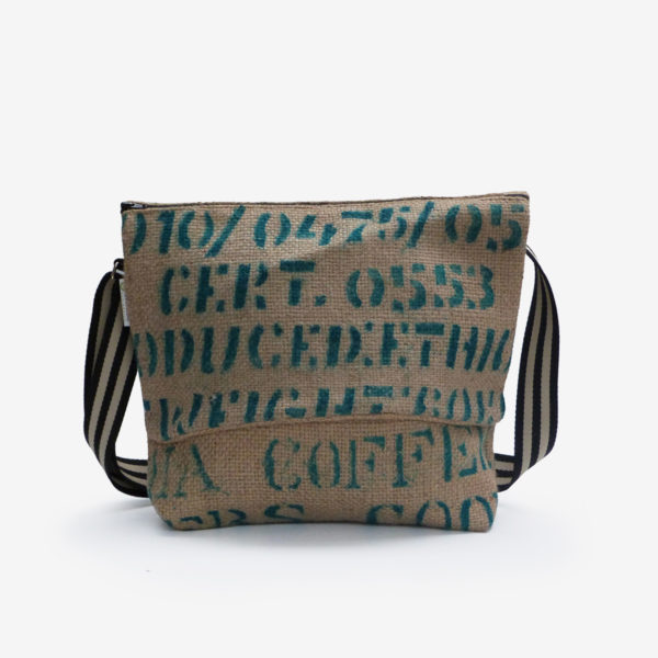 56 Besace en sac de toile de café.