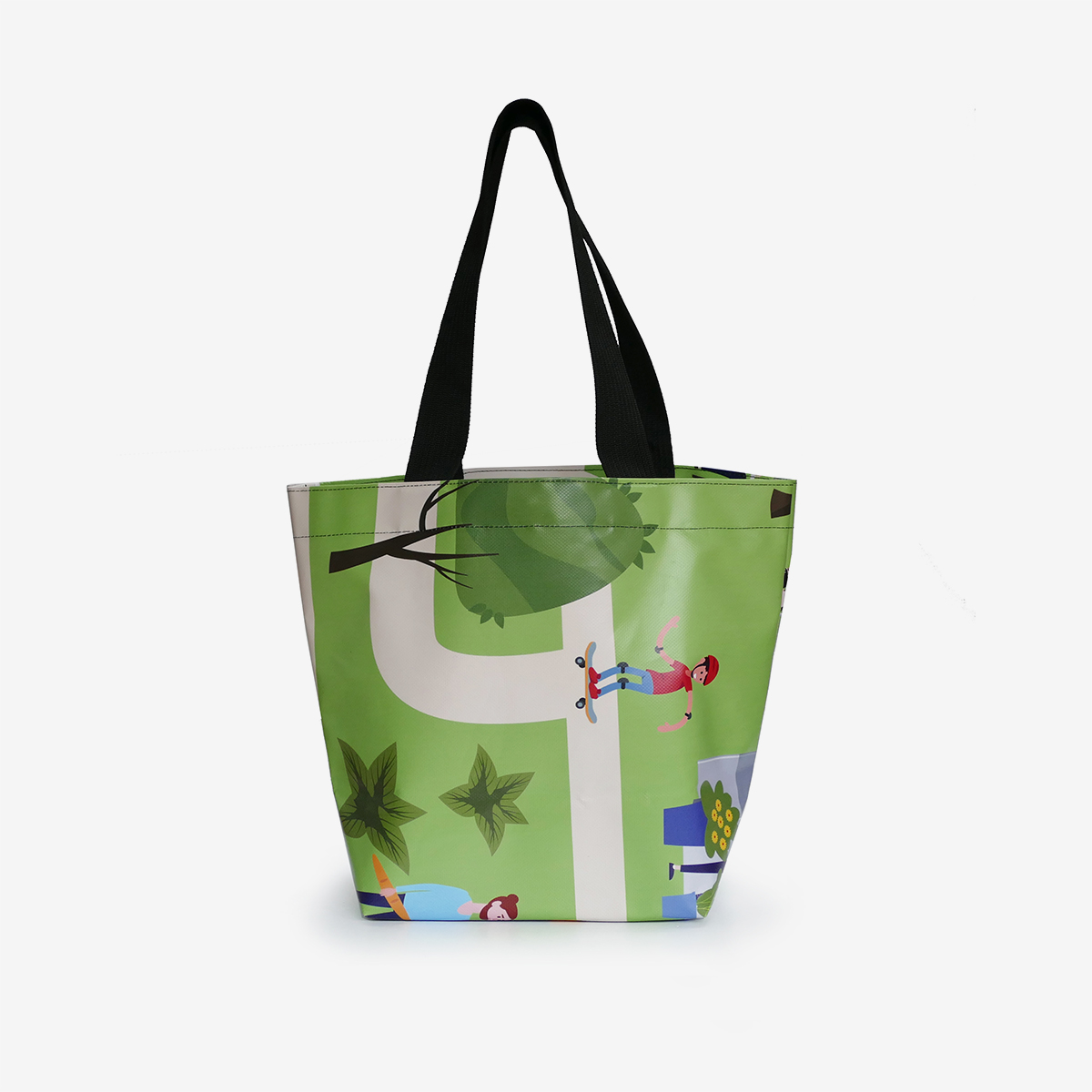 Sac publicitaire plastique recyclé blanc 48x14x28 cm