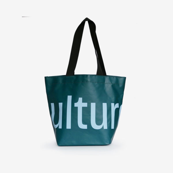 54 Sac cabas vert en bâche publicitaire.