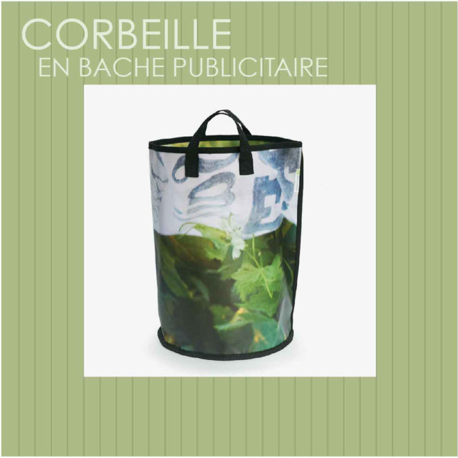 corbeille en bâche publicitaire recyclée