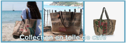 cabas de plage en toile de café.