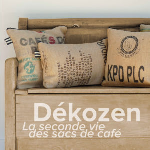 Coussins en toile de sacs de transport de café