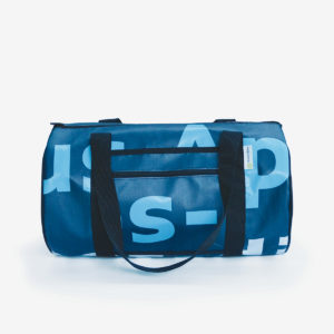 1 sac polochon bleu en bâche publicitaire recyclée
