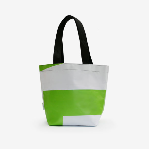 59 Sac cabas blanc et vert graphique en bâche publicitaire