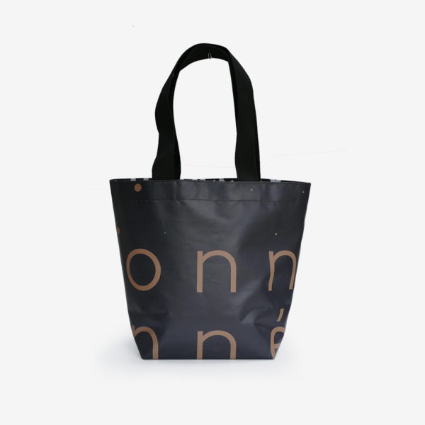 9 Sac cabas noir et or graphique en bâche publicitaire
