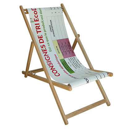 Upcycling en transat des bâches publicitaires d'Eco Dds.